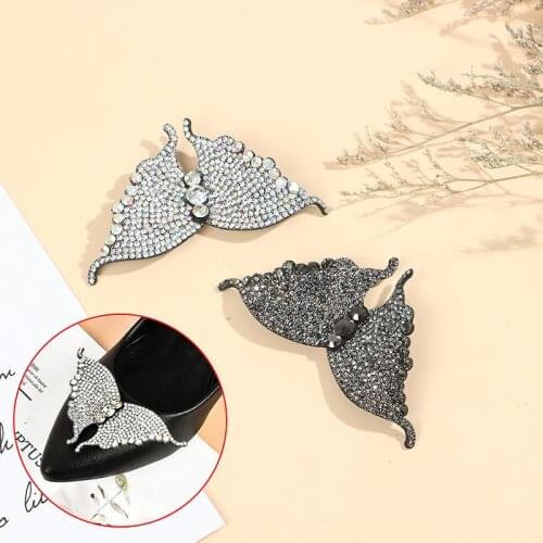 1PCS Crystal Butterfly Shoe Clip Wedding Shoes High Heel Women Bride Decoration Rhinestone Shiny Decorative Clips Charm Buckle