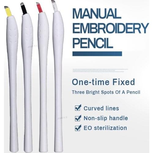 10pcs U18 0.18MM Manual Pen Microblading Disposable Pen with Needles shape Blades For Semi Permanent Makeup Tattoo Eyebrow Lip