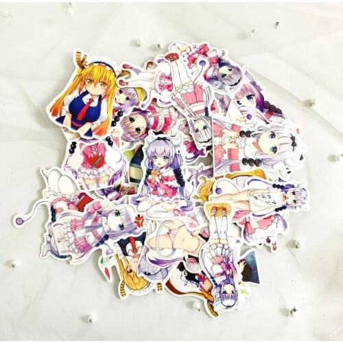 37pcs Amine Dragon Maid Stickers For Suitcase Skateboard Laptop Luggage Fridge Phone Car Styling DIY Decal Sticker