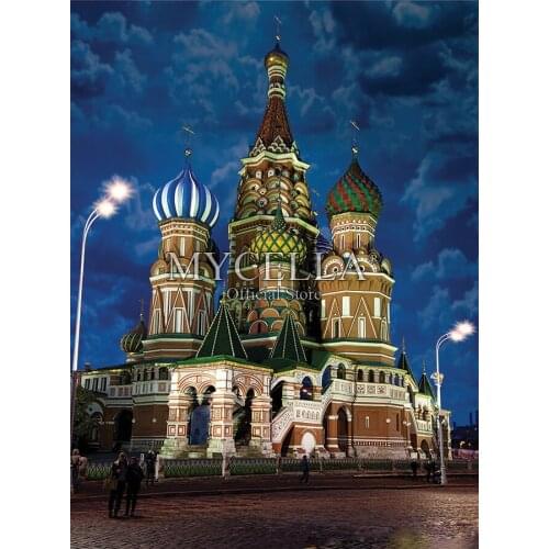 5d Diy Diamond Painting Saint Basils Cathedral Diamond Embroidery Art landscape Full Mosaic Home Decor Gifts Wall Stickers