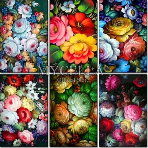 5D Diy Diamond Painting Cross Stitch Rose Lily Flowers Home Decor Full Rhinestones Mosaic Inlay Diamond Embroidery Art Painting