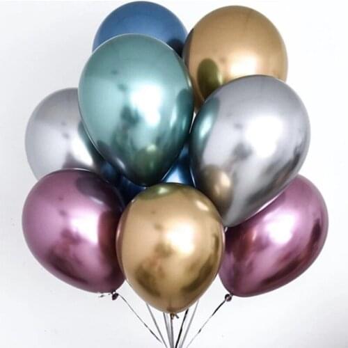 5/10/12inch Glossy Metal Pearl Latex Balloons Thick Chrome Metallic Colors helium Air Balls Globos Birthday wedding Party