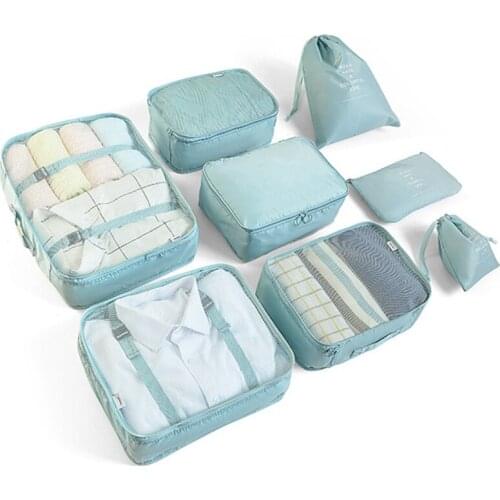 ROvnsHE 8-piece Suitcase Organizer Storage Bag Travel Cosmetic Bag Clothes Underwear Shoes Packing Cube Luggage case Accessories