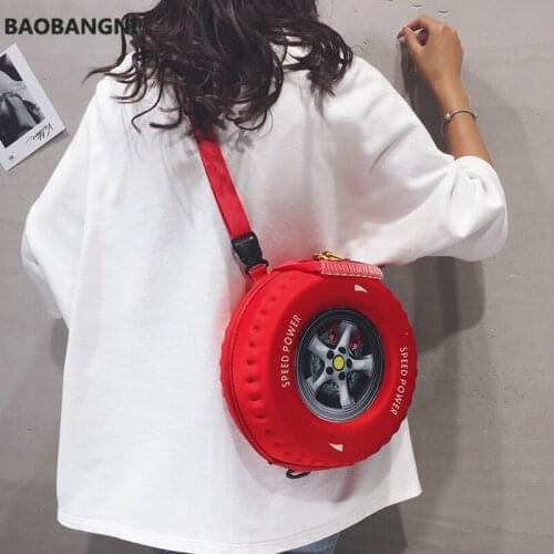 Tire Shape Designer Bag Women Shoulder Bag Fashion Large Capacity Canvas Handbag Ladys Purse Round Multi-function Crossbody Bag