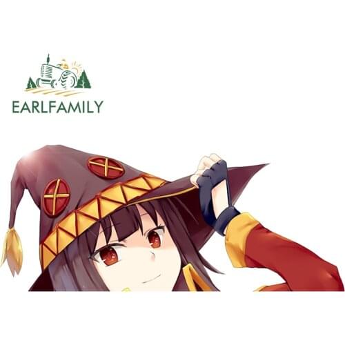 EARLFAMILY 13cm x 5.5cm for Konosuba Aqua Anime Car Stickers Occlusion Scratch Trunk Car Door Waterproof Window Bumper Decal