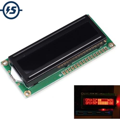 IS 5V 1602A Screen LCD 16x2 Red Character Dot LCD Matrix 1602 Red LCD Display Module Black Background Parallel Port e_goto store