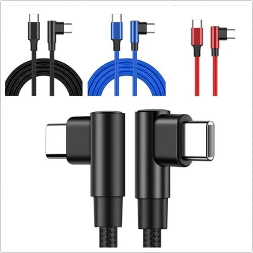 90 Degree Elbow Type-c Cables 20V 3A 60W PD Fast Charging Type C To Type C Male to Male USB Type-C Devices 0.2m 1m 2m 3m