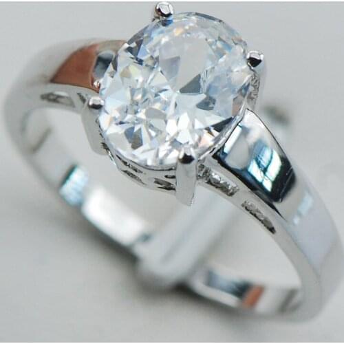 White Crystal Zircon 925 Sterling Silver Wedding Party Attractive Design Ring Size 5 6 7 8 9 10 11 12 PR13 Min order is $10