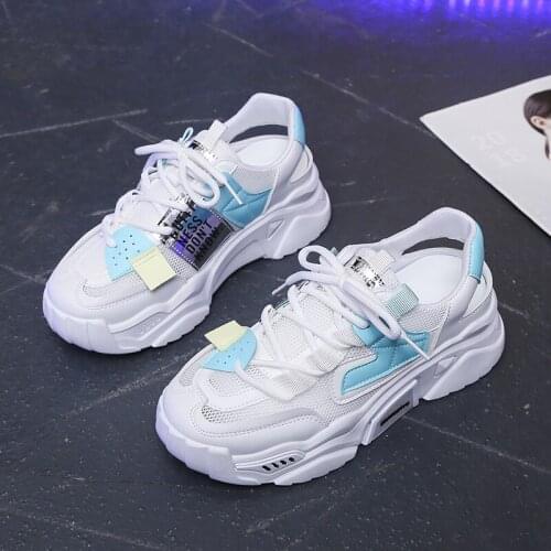 Women Sneakers Designers Summer Mesh Lace Up Casual Shoes Fashion 4cm Heels Sneaker Ladies Vulcanized Shoes Woman