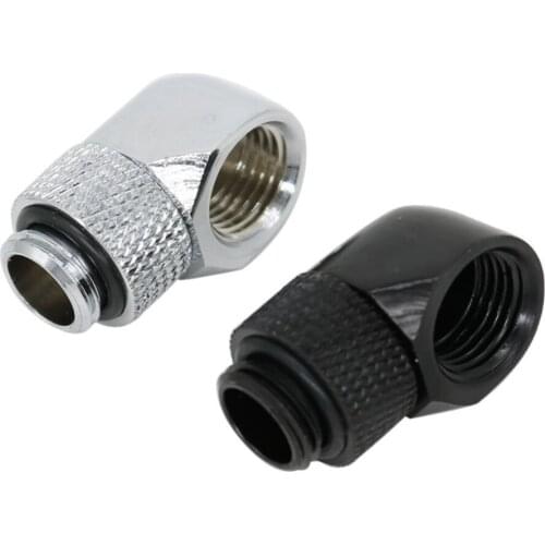 10pcs G1/4 Thread 90 Degree Fitting Adapter Brass Rotary Fitting Water Cooler Connector for Computer PC Water Cooling System