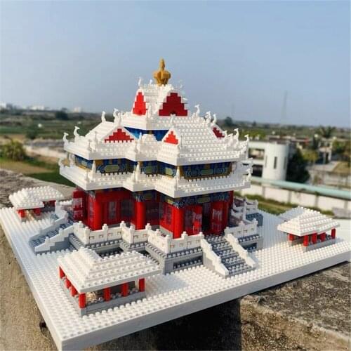 Lezi LZ8051 World Famous Architecture Model Set Watchtower Micro Mini Blocks Turret China Building DIY Block 2483pcs Brick Toys