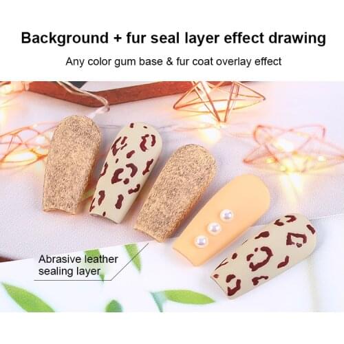 Fur Gel Nail Polish Top Base Coat Needed Matte Glue Seal Layer Frosted Velvet Fur Glossy No-wash Seal Coat Function Glue TSLM1