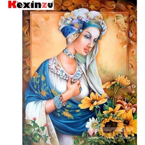 Kexinzu Full 5D DIY Square/Round Diamond Painting"Religious woman" 3D Embroidery Cross Stitch Mosaic diamondpainting Gift K8#0