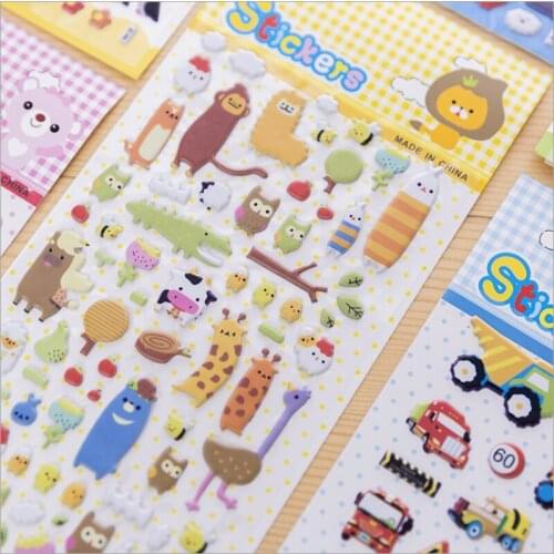 1pcs/lot Cartoon 3D bubble Travel Diary Paper Sticker Decoration Planner Scrapbooking Label Sticker Korean Gifts Stationary