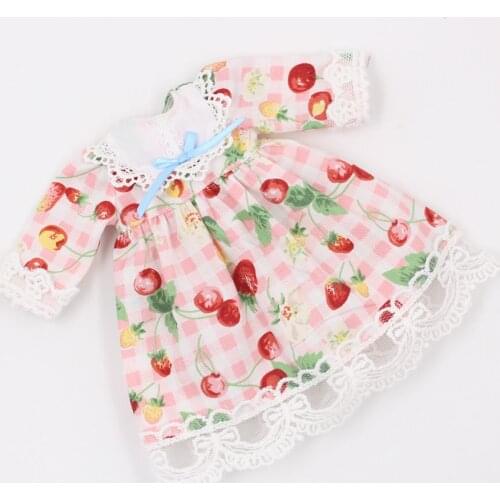 Outfits for Blyth doll Strawberry dress suit for 1/6 azone BJD icy dbs