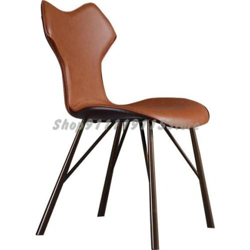 Nordic Leisure Dining Chair Modern Simple Luxury Home Designer Creative Personality Leather Art Desk Chair