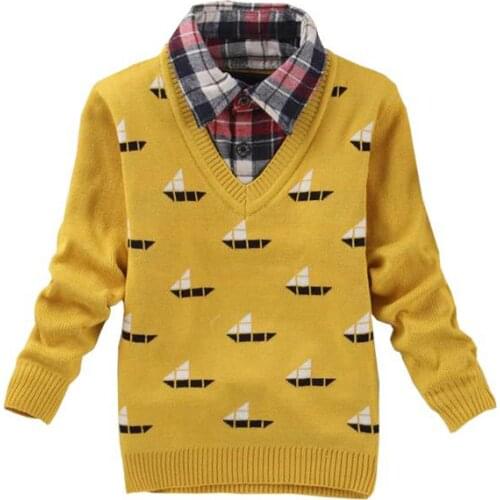 2018 Baby Boy Sweaters New Autumn and Winter Base Baby Shirt Kids Knit Sweater British Wind Boys Sweaters