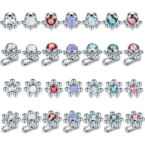 Opal Gem Dermal Anchor Top and Base Steel Piercing Body Jewelry Micro Skin Diver Dermal Piercing Titanium Micro Dermal Piercing