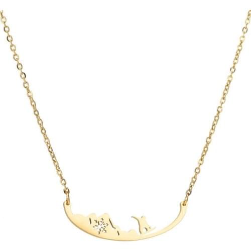 Snowboard necklace sweet new stainless steel hollowed-out snowflake Pendant Christmas clavicle chain