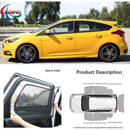 For Ford Focus Hatchback Car Full Side Windows Magnetic Sun Shade UV Protection Ray Blocking Mesh Visor Decoration Accessories
