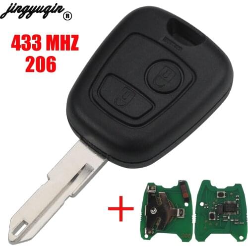 Jingyuqin 2 Buttons ASK NE73 Blade Remote Key Shell Fob Controller Fit For PEUGEOT 206 433MHZ With PCF7961 Transponder Chip