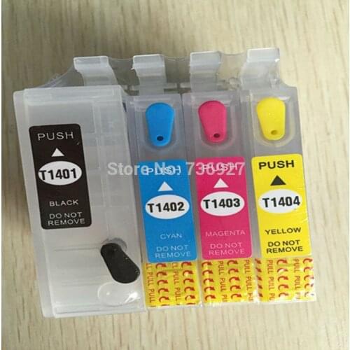 [Empty] 2Sets Refillable ink Cartridge T1401 For Epson Workforce 60 545 625 630 633 645 840 845 7010 7510 7520 printer with chip