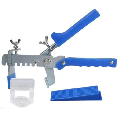 Tile Leveling System Levelling Spacers Flooring Tiling Tool with 100 Clips+100 Wedges+1 Piece of Pliers For Household Floor