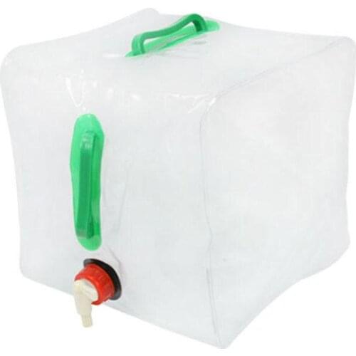 Mounchain 20L Outdoor Foldable Transparent Drinking Water Bag Camping Emergency Survival Water Storage Carrier Bag