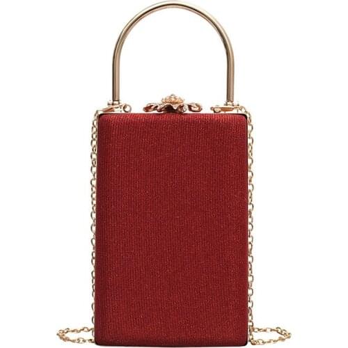 Evening Bag Flower Metal Diamond Wedding Clutch Bag Luxury Designer Bridal Party Handbag Chain Small Shoulder Bag XA826M