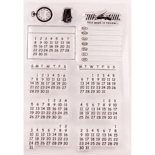 Perpetual Calendar Style Transparent Stamp for Kids DIY Diary Scrapbook Gift Cards Decoration