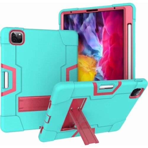 Tablet Protect Cover Case For Apple iPad Pro 12.9 inch 2020 Kids Shockproof Silicone Stand Cover With Pen Slot Funda