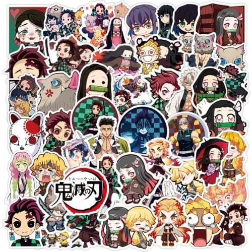 10/50pcs Anime Demon Slayer Kimetsu No Yaiba Sticker Skateboard Motorcycle Guitar Kids Girl Graffiti Waterproof PVC Stickers