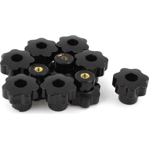 10 Pcs 32mm Dia M6 Thread Screw On Type Star Head Clamping Knob Grip