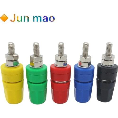 2PCS M4 * 36 pure copper terminal audio 4mm banana plug socket octagon test grounding 20A terminal