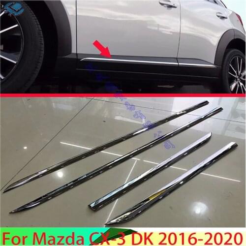 For Mazda CX-3 2016 2017 2018 2019 ABS Chrome Side Door Line Garnish Body Trim Accent Molding Cover Bezel Styling Protector