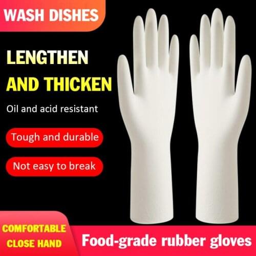White 100 Pieces Plus Long Disposable Nitrile Rubber Gloves Oil-proof And Waterproof Gloves Cleaning /Food/Rubber/Garden Gloves