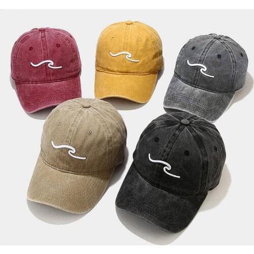 Soild Men Women Baseball Cap Wave Embroidery Adjustable Durable Baseball Cap Summer Outdoor Sunhat Hip Hop Caps кепка женская
