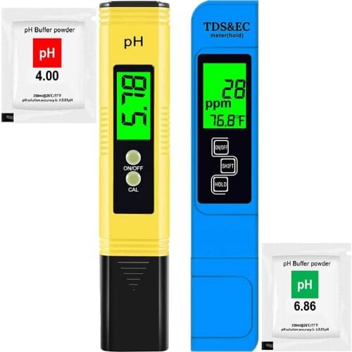 Digital PH Meter Aquarium Pool Water Quality Tester TDS PPM Detector EC Analyser Acidimeter Blood Wine Test Tool Purity Monitor