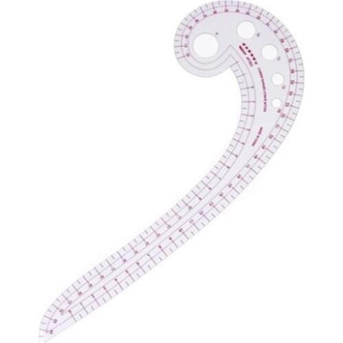 Affordable 11.8" Long Comma Shaped Plastic Transparent Curve Ruler