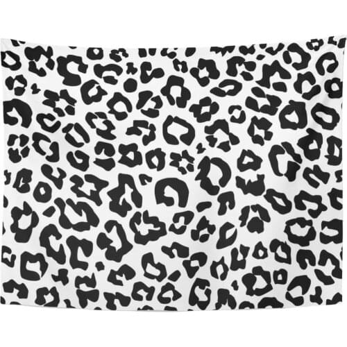 Tapestry Animal Leopard Pattern Monochrome Black White Snow Cheetah Abstract Africa Tapestries Wall Hanging for Living Room
