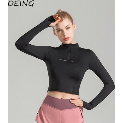 Tights Dry Fit Womens Yoga Crop Tops Long Sleeve Zip Up Fitness Shirts Running Workout Sport Wear