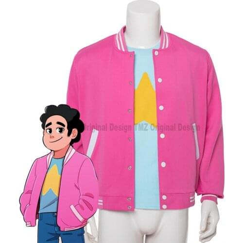 Movie Steven Universe Quartz cosplay Costumes Men Baseball uniform Unisex Coat T-Shirt Jacket Tee Top T Shirt Halloween Costumes