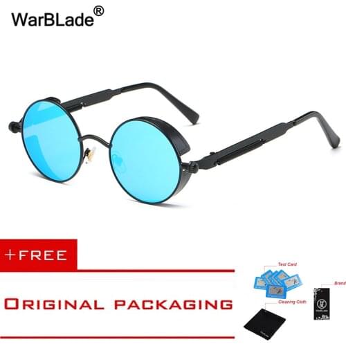 Round Metal Sunglasses Steampunk Men Women Fashion Glasses Brand Designer Retro Vintage Sunglasses UV400 WarBLade