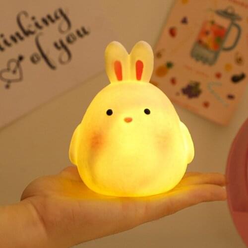 Lovely Cute Cartoon Dull Duck Night Light Battery power Silicone NightLight Holiday Gifts Kids/grils/boys Room Bedside Bedroom