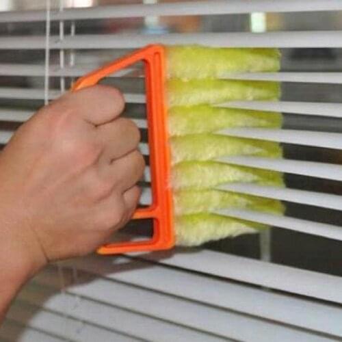 Multifunction Microfiber Window Cleaning Brush Air Conditioner Duster Cleaner with Washable Venetian Blind Blade Cleaning Cloth