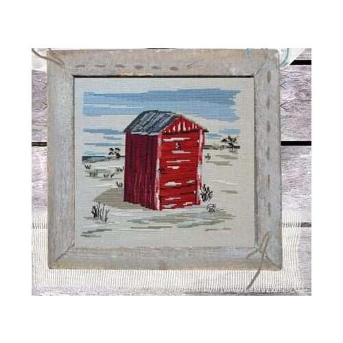 11/14/18/25/22/28 color aida Cross Stitch Kit Cabine De Plage Cab Cabin of Beach Red House at Sea Harbour Isabelle
