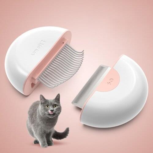 New Cat Dog Comb Dual Fuctio Brush Cat Dog Grooming Pet Hair Remover Massage Relieve Itching Shell Shape Comb