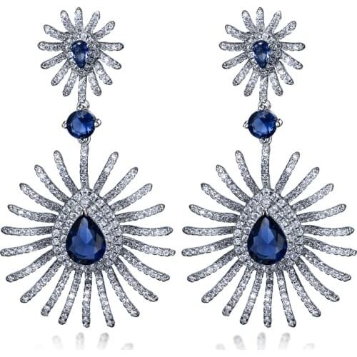 New Copper earrings Lead Free Cubic Zirconia Big Earrings vintage jewelry Free Shipping