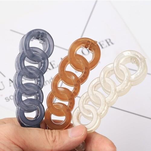 Solid Color Hairpins Acrylic Chains Banana Hair Clips Claws In Womens Hair Accessories Ponytail Barrettes Bow Hairgrips Bands