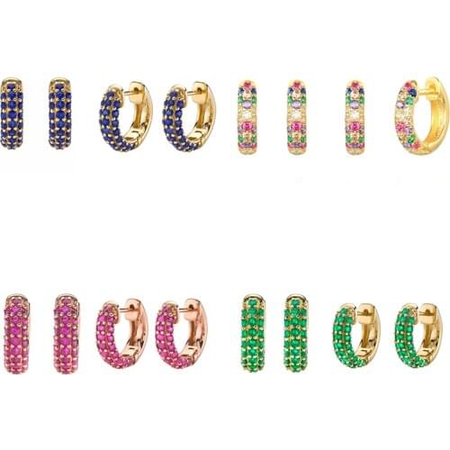 Pendientes Plata 925 Colored Zircon 925 Sterling Silver Earrings For Women Earrings Hoops 2021 Trend Vintage Kolczyki серьги